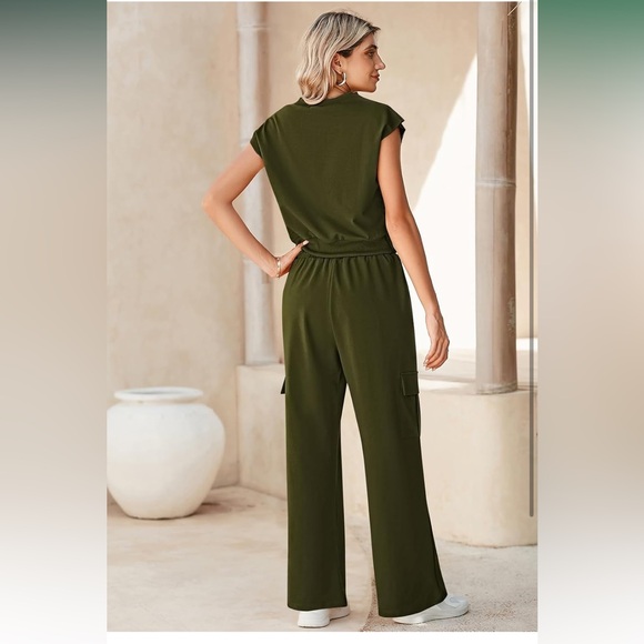 Pink Queen Womens 2 Piece Outfits Sweatsuits..size medium..(NWT) olive green - Picture 5 of 7